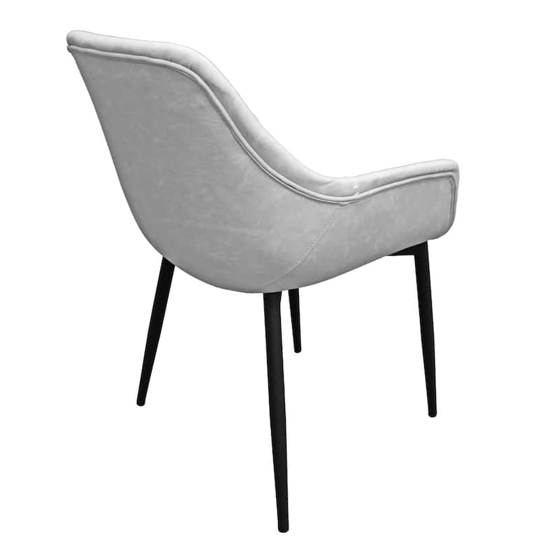 Markley Leather Dining Chair with Iron Legs Set of 4 Modern Accent Armchair