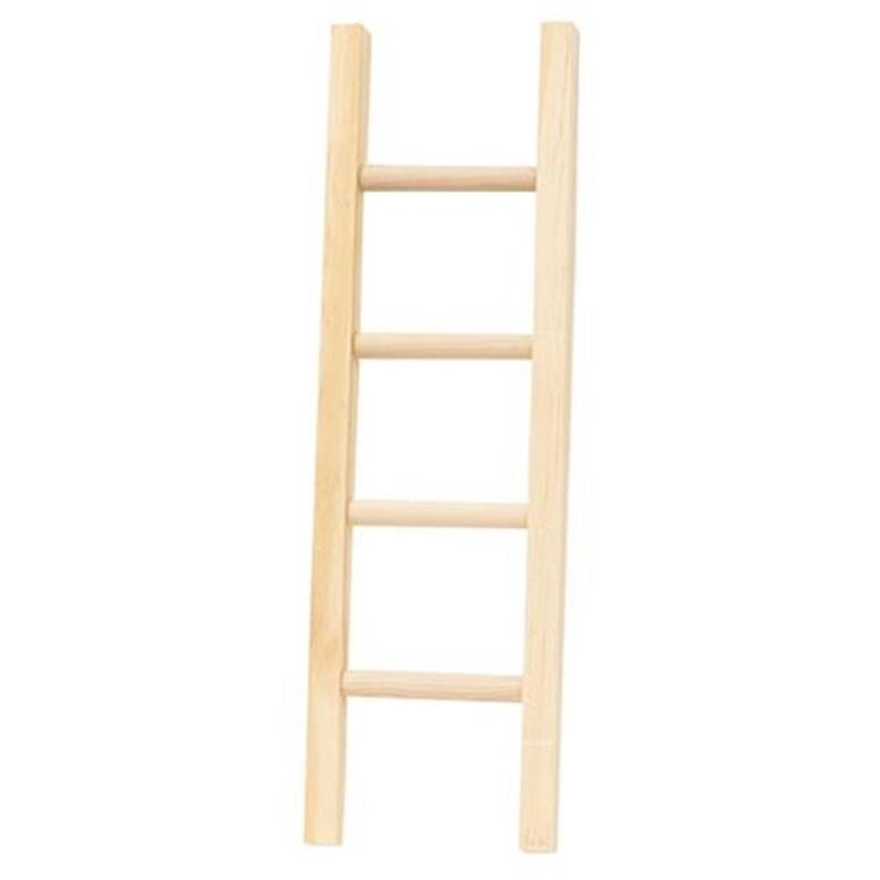 12-Inch Decorative Wooden Ladders in White, Brown and Natural Wood Finish for Home Decor - 3.50”L x 0.50”W x 12”H