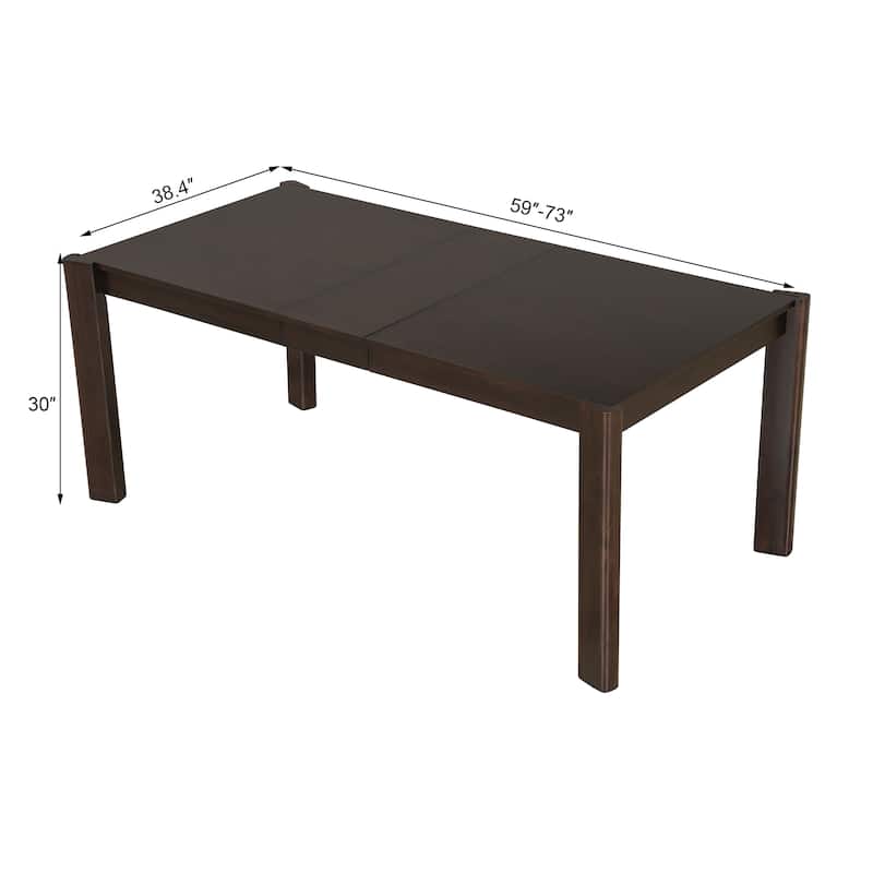 Expandable Farmhouse Modern Solid Wood Dining Table - Space-Saving Design (59" to 73")