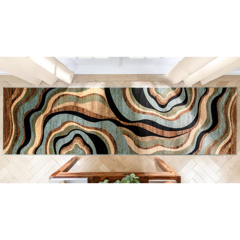 Well Woven Barclay Nirvana Waves Abstract Modern Waves Area Rug