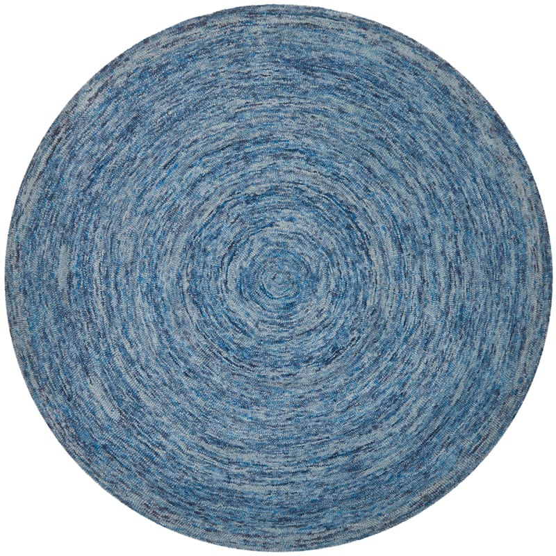 SAFAVIEH Handmade Ikat Jaycie Wool Rug - 4' Round - Dark Blue/Multi - Round