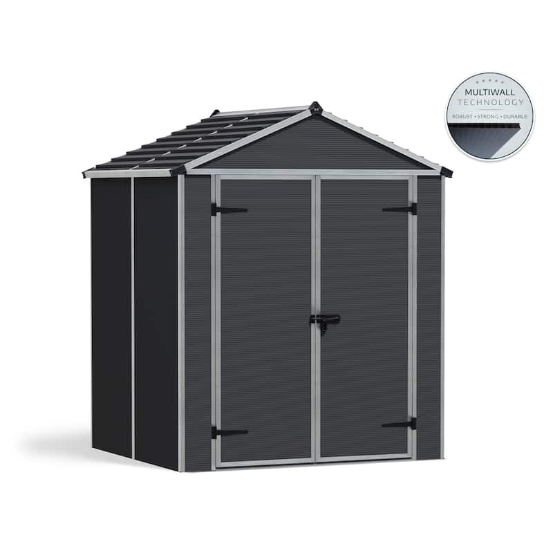 Rubicon Dark Gray Garden Storage Shed