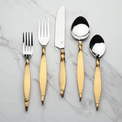 INOX ARTISANS Twisted Urban Flatware, 5-Pc. Place Setting