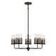 preview thumbnail 1 of 3, Gunsmoke with Gray Rattan Five Light Convertible Semi-Flush from the Granada Collection