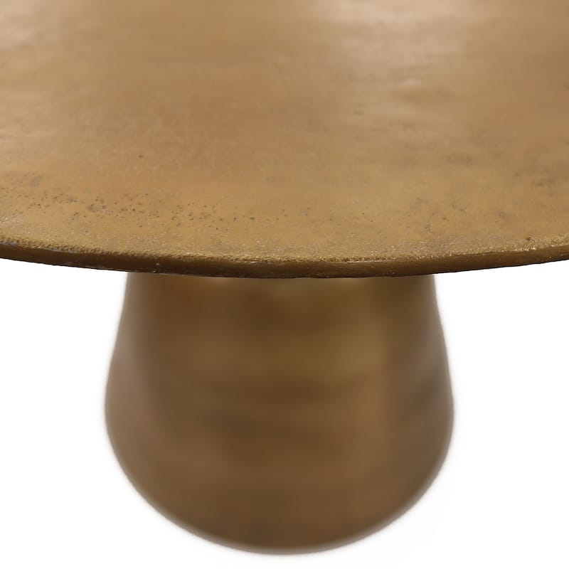 Galena 40" Wide Cast Aluminum Dining Table, Gold