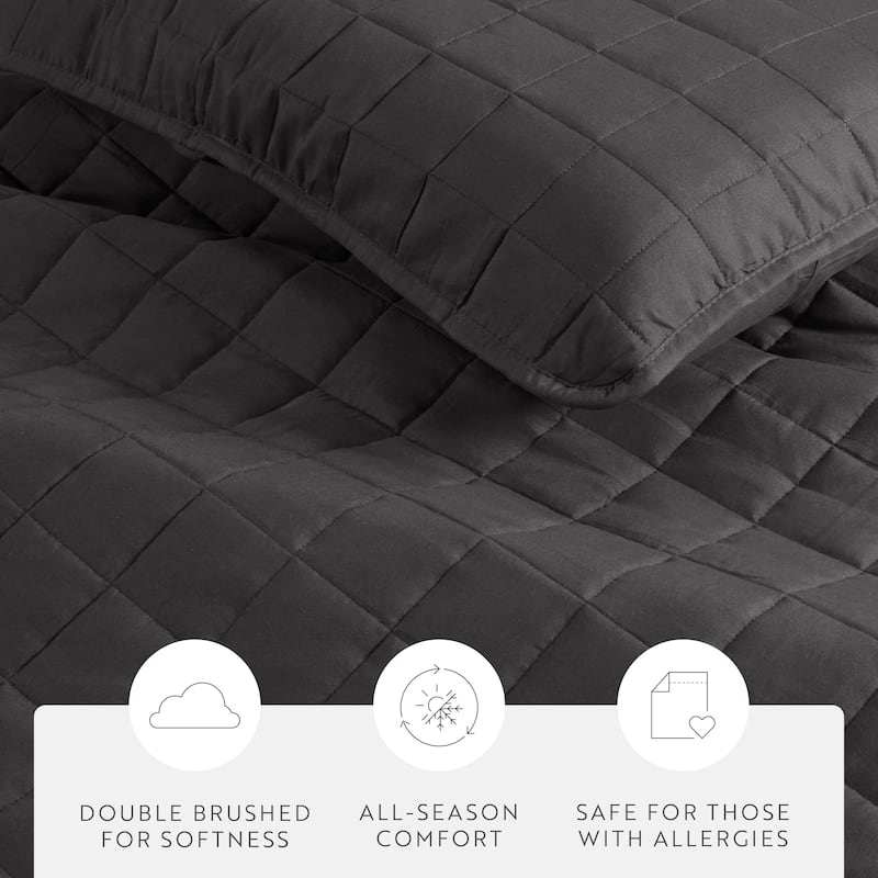 Becky Cameron Premium Ultra Soft Square Quilted Coverlet Set