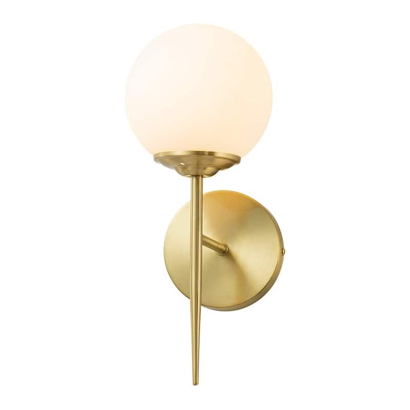 Modern Brass Single Matte Glass Wall Light