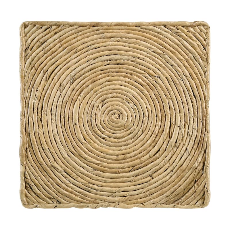 Mize Natural Woven Rattan Round End Table