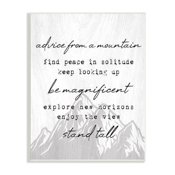 Stupell Advice From Mountains Rustic Motivational Adventure Quote Wood ...