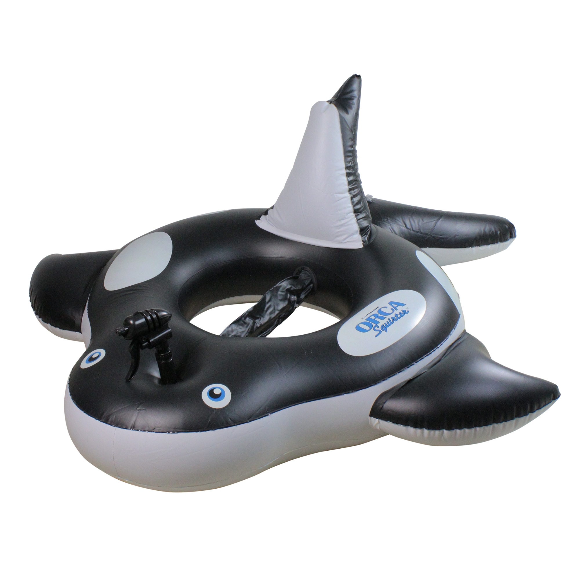 10" Inflatable Black and White Orca Whale Squirter Swimming Pool Float - 60"