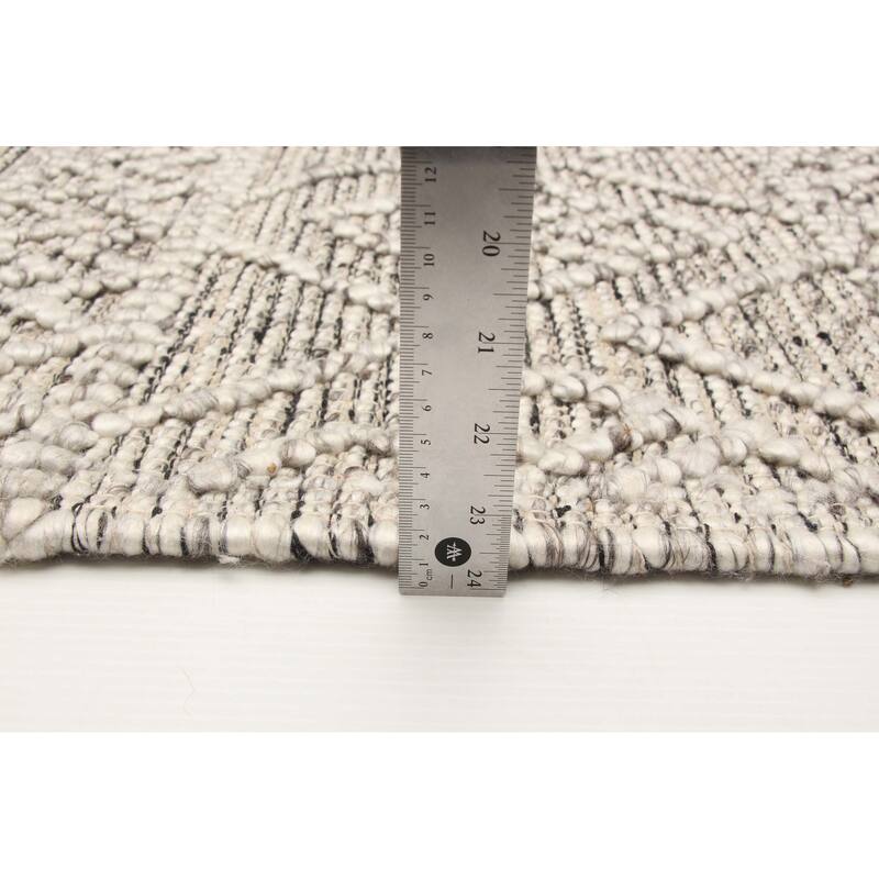 ECARPETGALLERY Braid weave Sienna Grey Wool Rug - 5'1 x 7'10