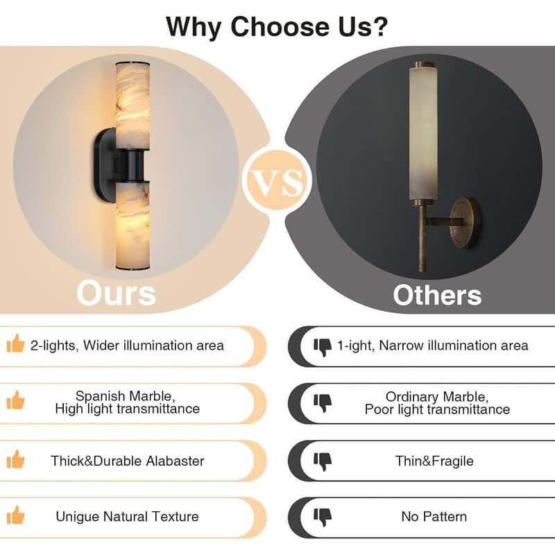 KAYLA Alabaster Wall Sconce 22", Modern Brass Wall Light, Spanish Natural Marble Indoor Sconces