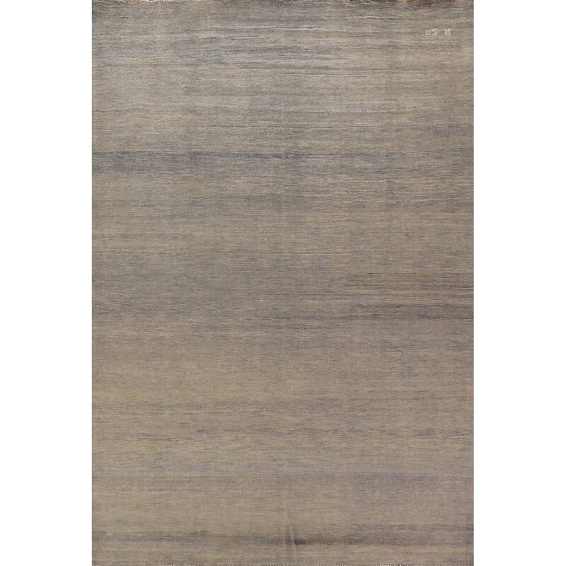 Grays & Beige Modern Gabbeh Area Rug Handmade Wool Carpet - 6'9" x 9'8"