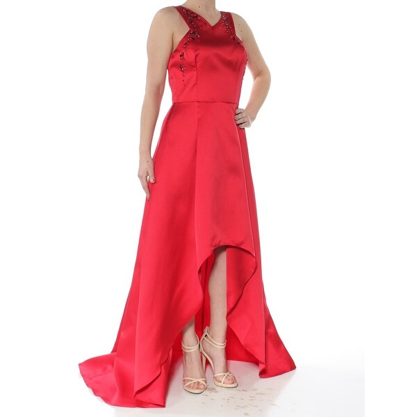 ADRIANNA PAPELL Red Sleeveless Above The Knee Hi-Lo Dress Size 2