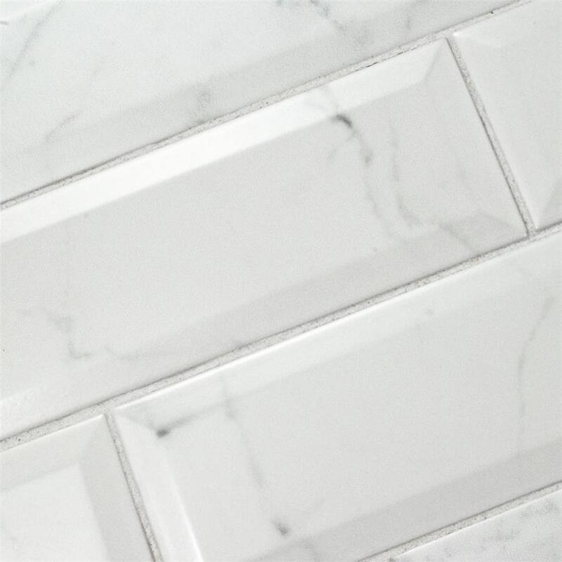 Merola Tile Classico Carrara Matte Metro 3" x 12" Ceramic Wall Tile