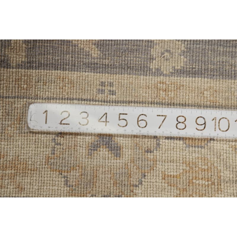 Hand Knotted Oriental 100% Wool Carpet Transitional All-Over Greys & Charcoal Oushak Area Rug - 5' 2'' X 3' 2''
