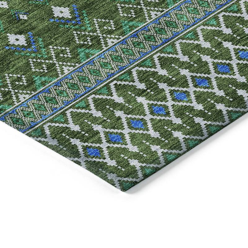 Machine Washable Indoor/ Outdoor Chantille Boho Morrocan Rug