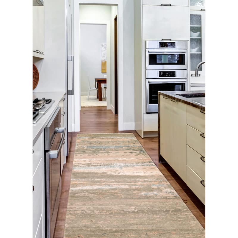 ECARPETGALLERY Hand-knotted Legacy Green Silk, Wool Rug - 2'5 x 11'11