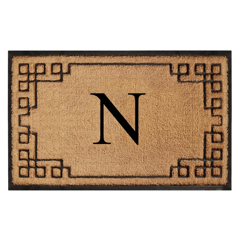 A1HC Natural Coir & Rubber Door Mat, Heavy Duty, Dirt Trapping, Long-Lasting Entrance Doormats,Thick & Durable Outdoor Entry Mat - 24" X 39" - N