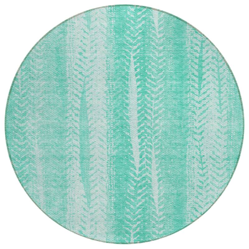 HomeRoots Botanical Leaves Transitional Rectangle Outdoor Rug