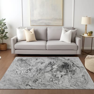 Machine Washable Indoor/ Outdoor Chantille Abstract Contempoary Rug