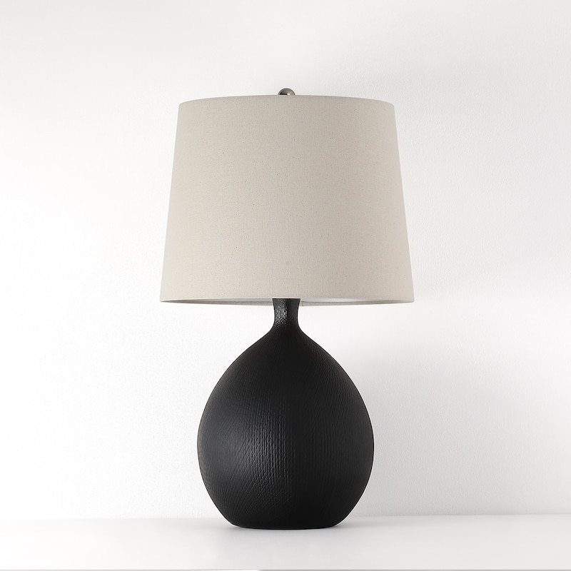 3-Way Ceramic Table Lamp with Hardback Shade - 22 in. H