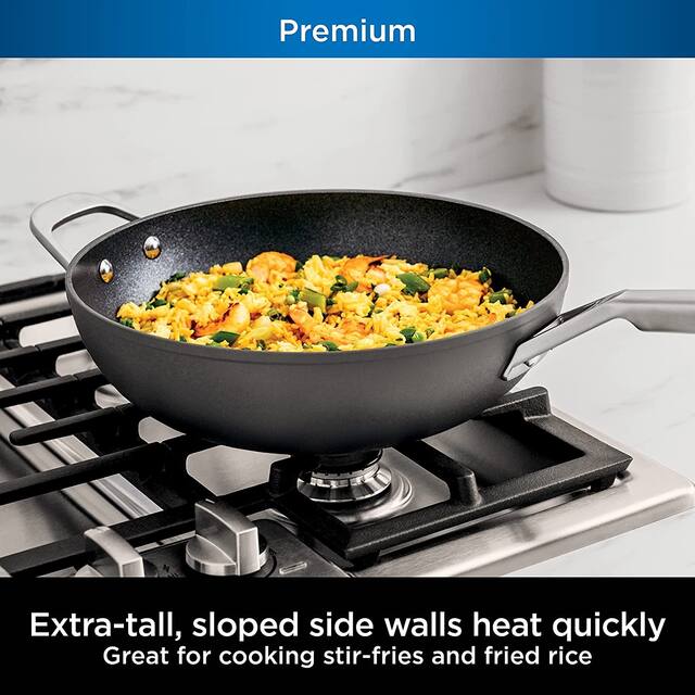 Ninja C30928 Foodi NeverStick Premium Hard-Anodized, 11-Inch Wok, Slate Grey