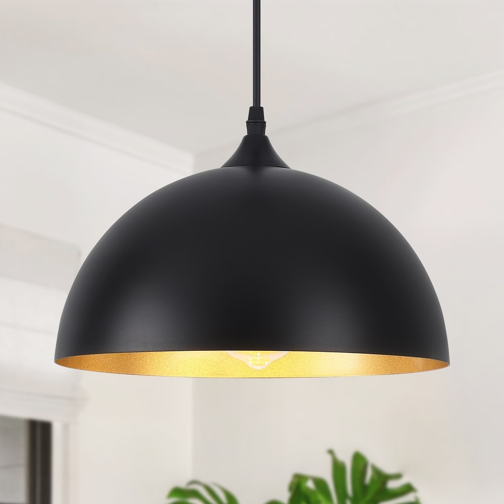 1-Light 11.81"W Metal Dome Pendant Ceiling Lights for Kitchen Island