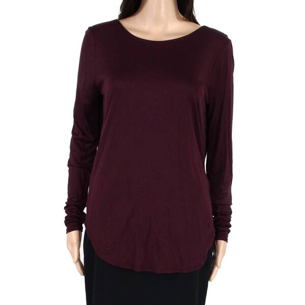 Shop Three Dots Womens Top Purple Size Large L Knit Draped