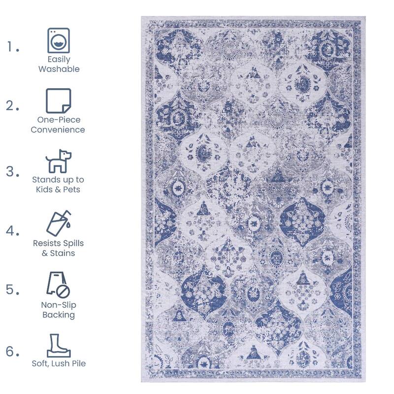 Rustic Rustic Multi-Color Washable Rug