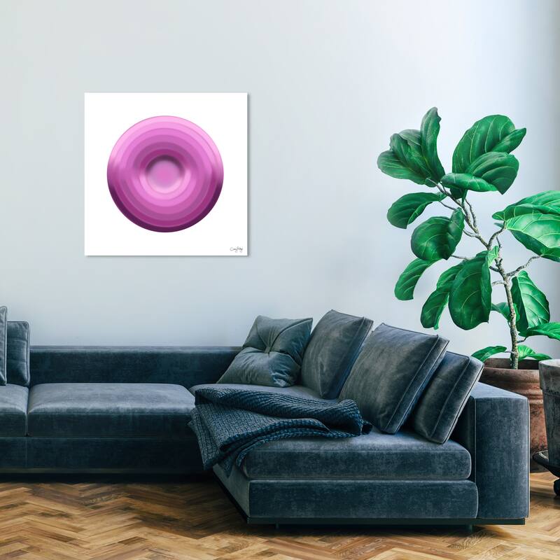 Wynwood Studio Abstract Corey Paige - Ombre Pink Circle Print and Pastel Purple Modern & Contemporary Wall Art Canvas Print - 30 x 30