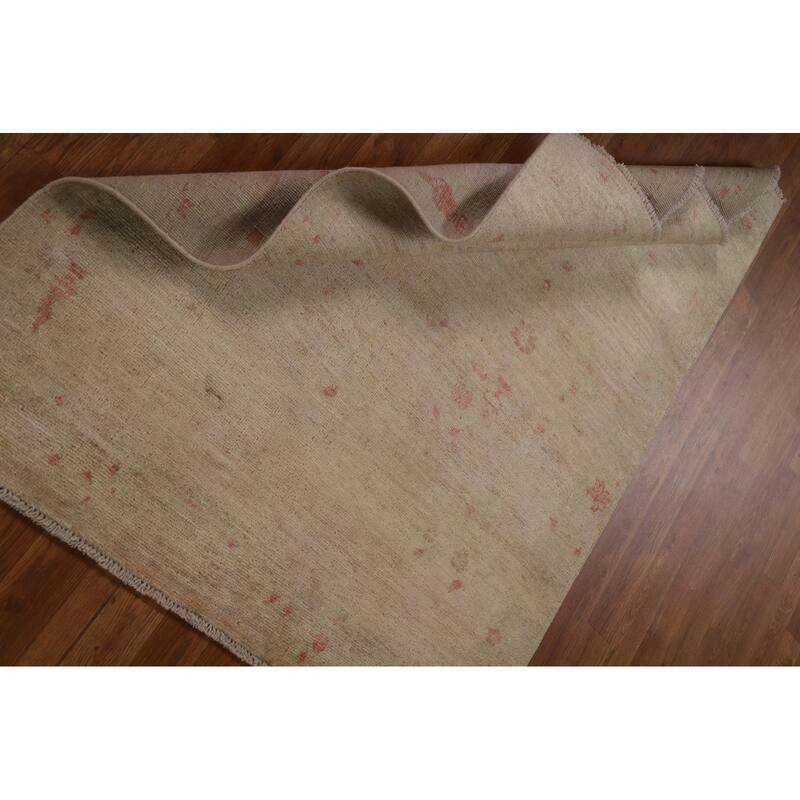 Traditional Oushak Turkish Oriental Area Rug Hand-knotted Wool Carpet - 3'10" x 4'10"