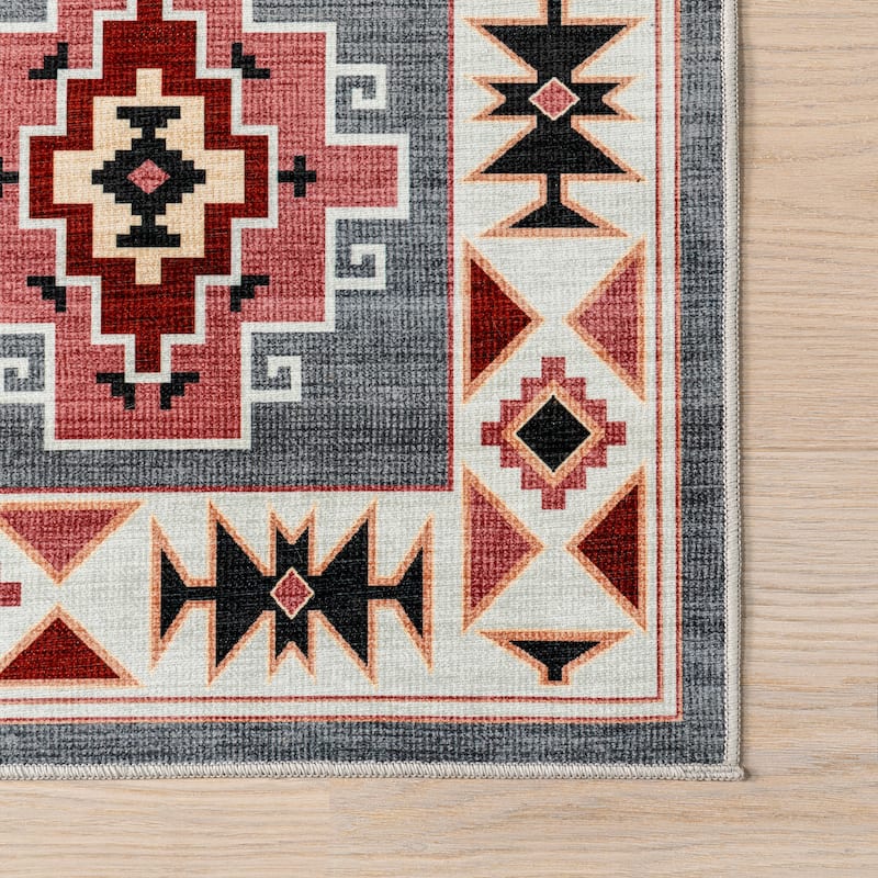 Nuloom Lynx Southwestern SplashGuard Machine Washable Area Rug