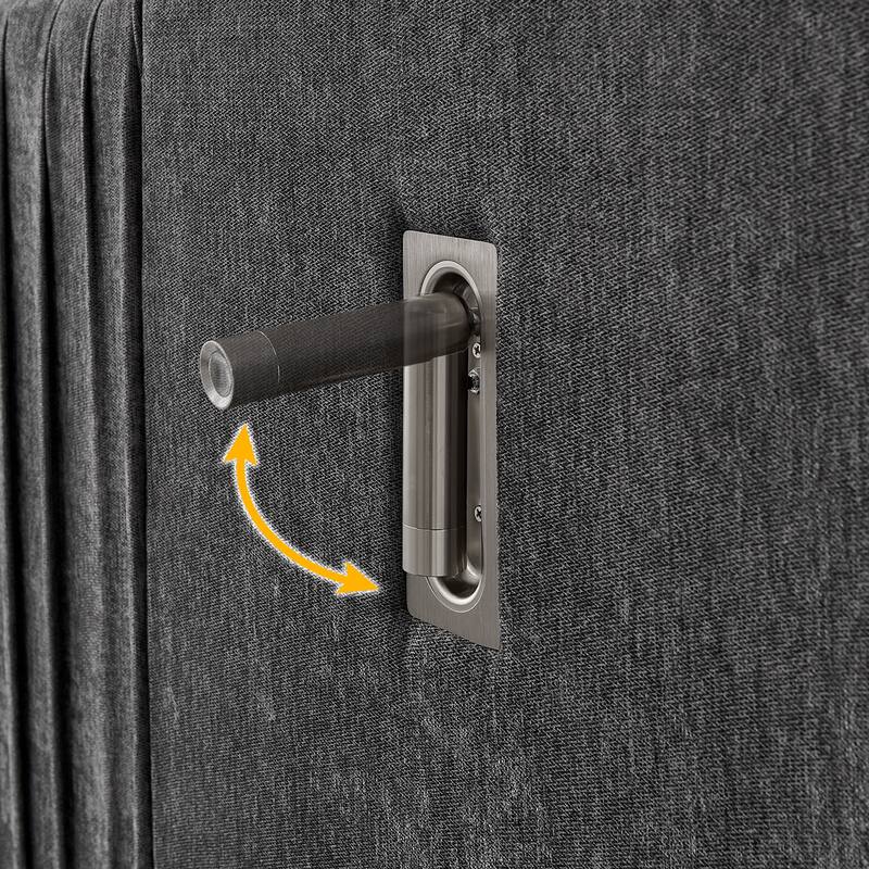 King Size Upholstered Bed Frame with Chenille fabric with pleated design,Grounded King Size Platform Bed