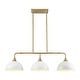 preview thumbnail 8 of 23, Potlid 3-Light Industrial Gold Linear Dome Pendant Lights for Kitchen Island/Dining Table