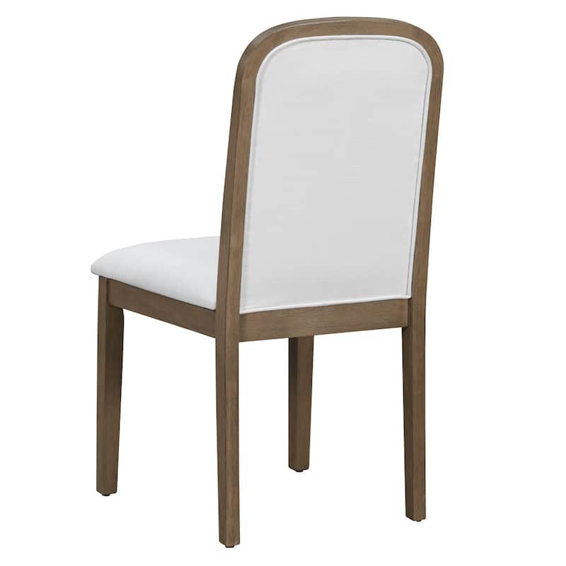 18.9" Vintage Linen Upholstered Dining Chairs, Set of 4