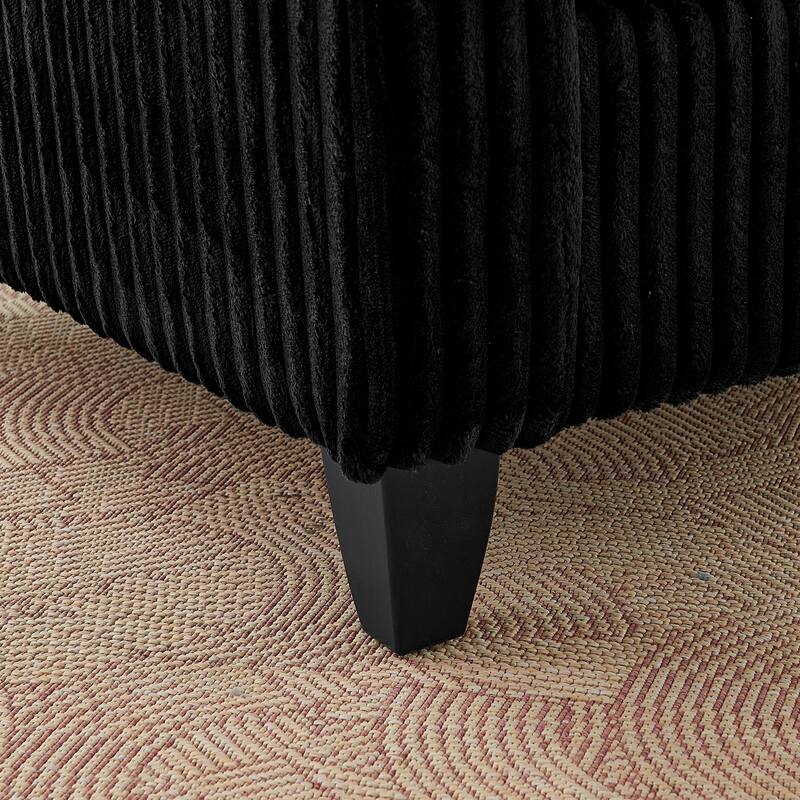 Sofa Side Chair Accent Chair Vanity Chair for Living Room, Black Upholstered Chair Arm Chair Reading Chair