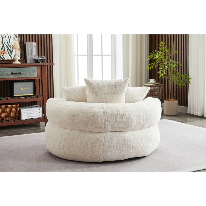 Bean Bag Lazy Sofa with Ultra Soft Chenille Cover,Round Bean Bag,Indoor & Outdoor