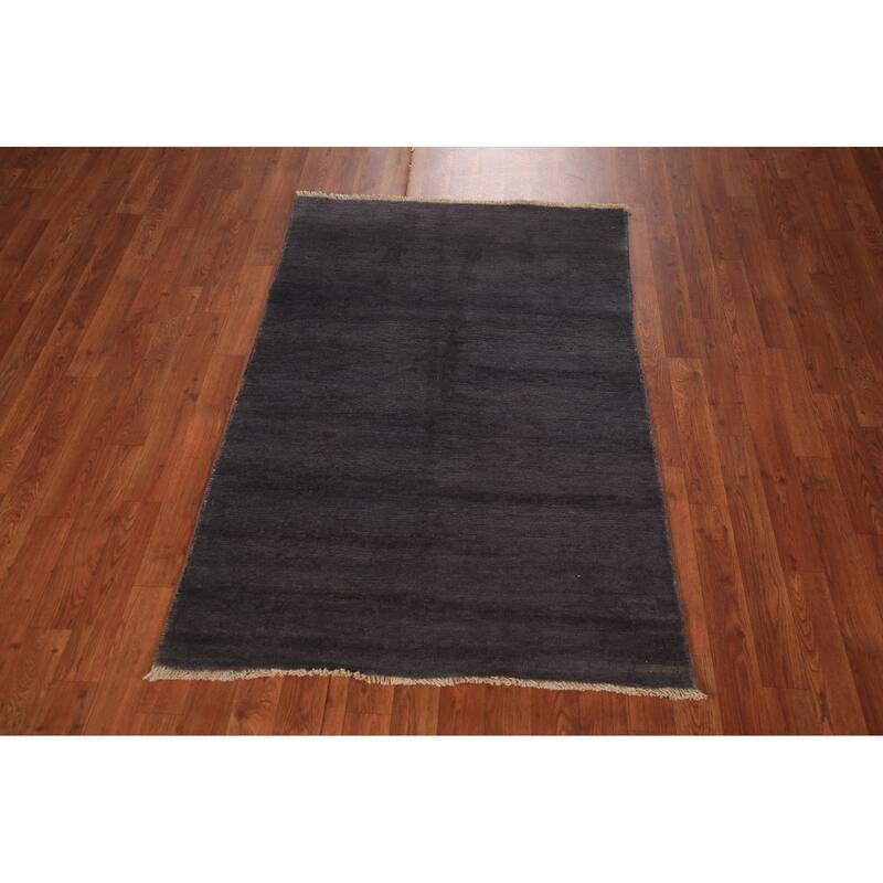 Gray Modern Gabbeh Oriental Foyer Rug Handmade Wool Carpet - 3'2" x 4'10"