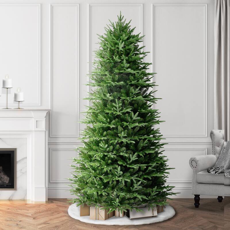 Puleo International 7.5' Pre-Lit Artificial Fraser Fir Slim Tree with 700 Dual-Color LED Lights
