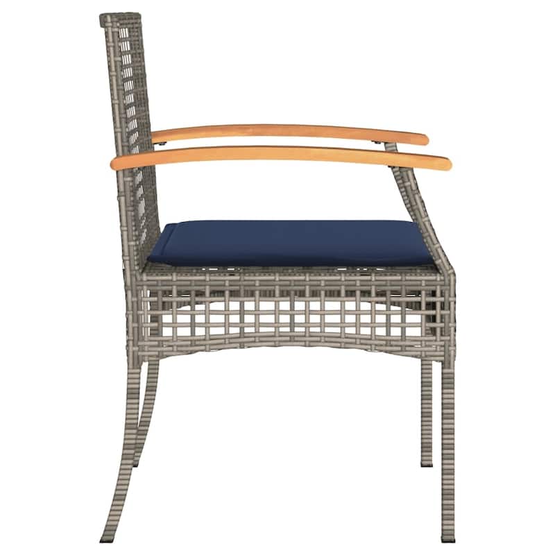 vidaXL Garden Chair Grey and brown - 22.4 x 21.3 x 33.5 in.