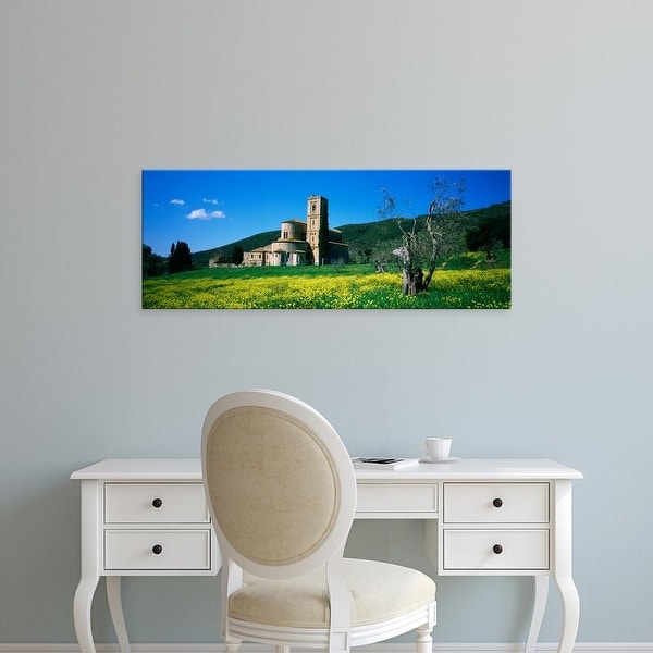 Easy Art Prints Panoramic Images's 'Monastery in a field, San Antimo Monastery, Tuscany, Italy' Premium Canvas Art