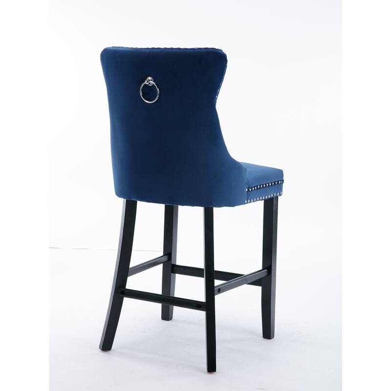 Barstools Set of 2, Tufted Upholstered Counter Height Stools Dining Chairs
