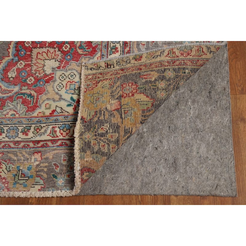 Vintage Navy Blue Tabriz Persian Area Rug Hand-Knotted Wool Carpet - 9'6" x 12'5"