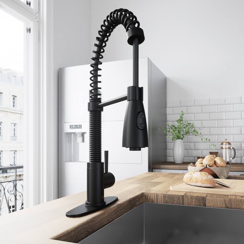 VIGO Brant 19" H Single Handle Pull-Down Sprayer Kitchen Faucet