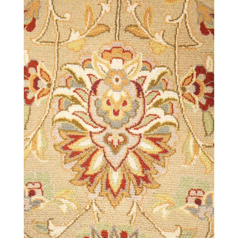 Overton Hand Knotted Wool Vintage Inspired Traditional Mogul Ivory Area Rug - 9 x 12