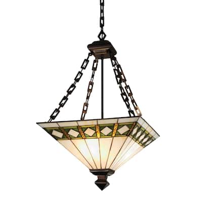 Meyda Tiffany 2 Light 24" Wide Pendant with Handmade Shade