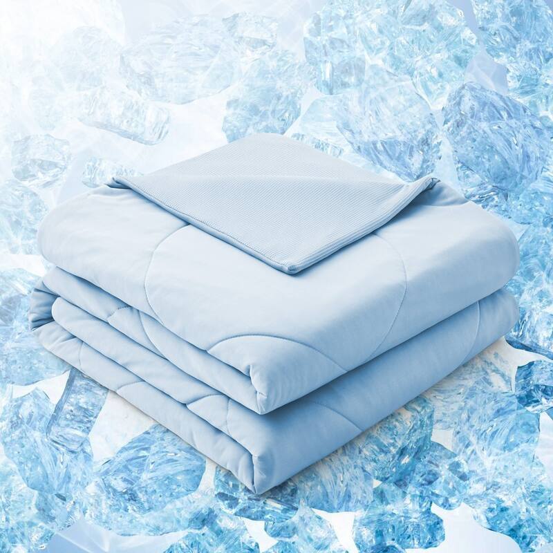 Lightweight Breathable Cooling Waffle Reversible Summer Blanket, Dual-side Cool Touch Comforter