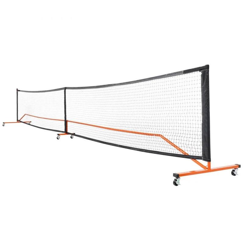 22 Feet Rectangular Portable Pickleball PE Net with Metal Frame and Carry Bag
