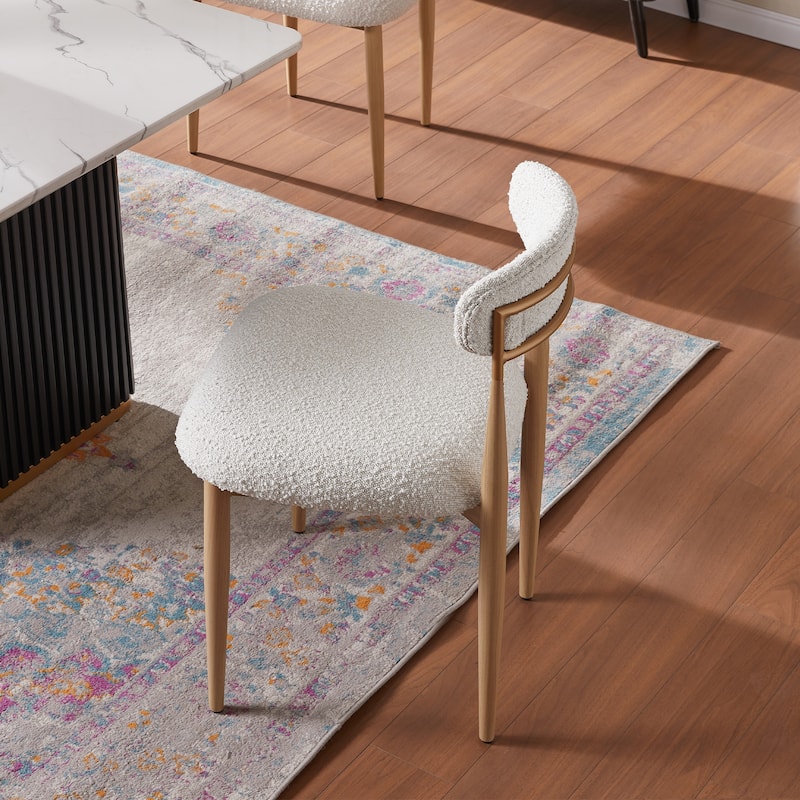 Morden Fort Modern Boucle Dining Chairs Armless Chair Set of 4